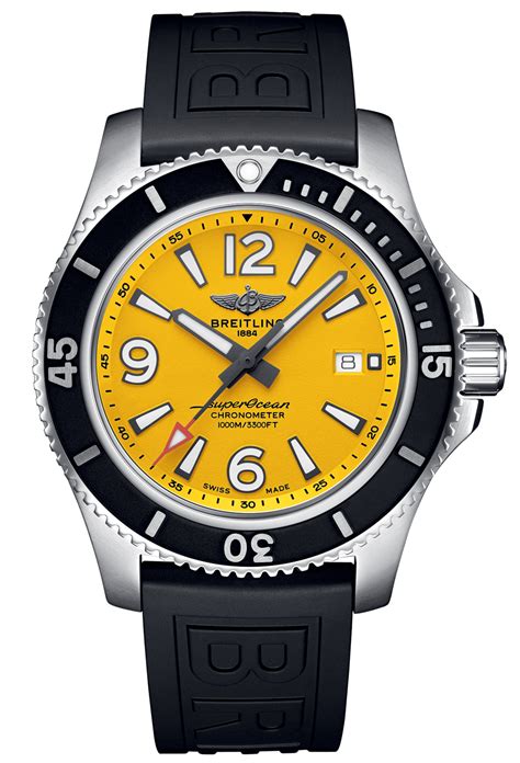 breitling yellow face superocean|breitling superocean watch price.